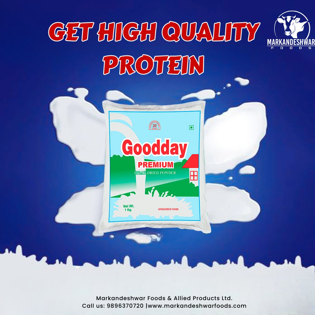 G O O D D A Y .  M I L K .  P O W D E R . 
Get high quality protein in 
#GooddayPremiumMilk

Markandeshwar Foods & Allied Products Ltd.
For trade inquiry 9896370720, 9729344011, 9810754400.
.
.
.
#markandeshwarfoods #milk #dairy #dairyproducts #goodday #Healthy #Healthyliving