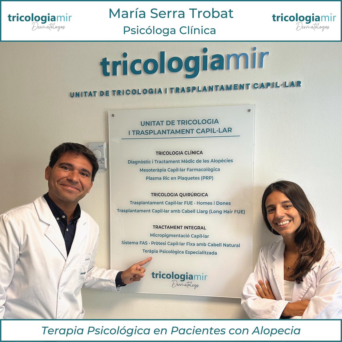 tricologiamir's tweet photo. Novedoso Abordaje Psicológico del Paciente con Alopecia, con atención a:
- #niños y #adolescentes.
- #mujeres.
- Alopecia por #quimioterapia.
- Portadores de #protesis #capilares.
- Alopecias de causas 'raras' de compleja #aceptacion.
- #hombres #adultos con perfil #obsesivo. https://t.co/RWSypNfdjJ