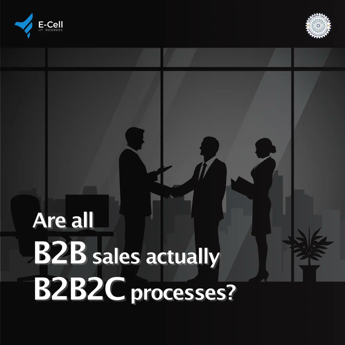 ecell_iitr's tweet image. Are all B2B sales B2B2C ? 🤔
Swipe to know and let us hear your views on that in comments. 
.
.
#ecell #ecelliitr #b2b #b2bmarketing #sales #b2b2c #iit #iitroorkee #enterprenuership #enterpreneur