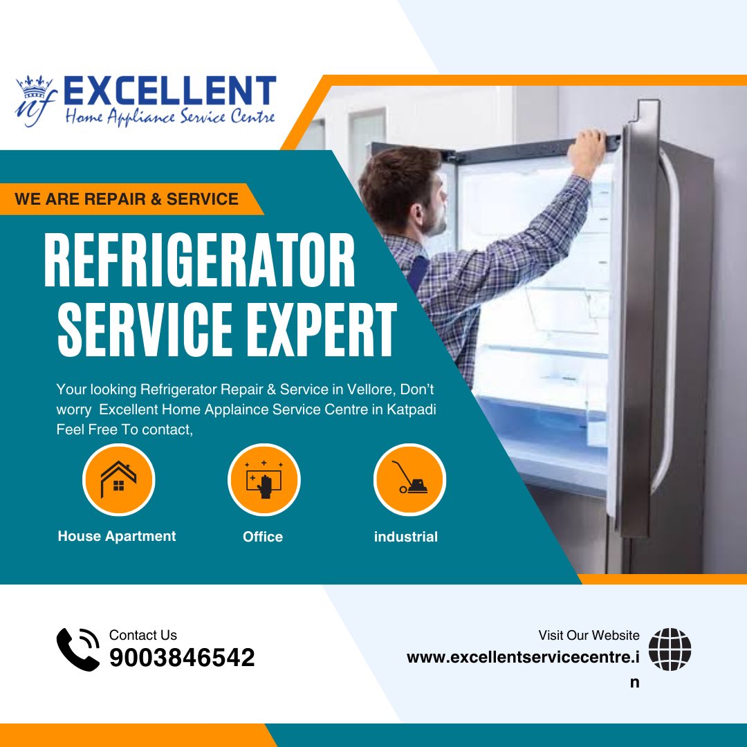 excellentservi's tweet image. #RefrigeratorRepair #refrigeratorservice #excellentservice #vellore 
We Are service provider refrigerator in Vellore, 
Refrigerator, professional technicians, here, refrigerator, gas, charging refrigerator, repair and service ,