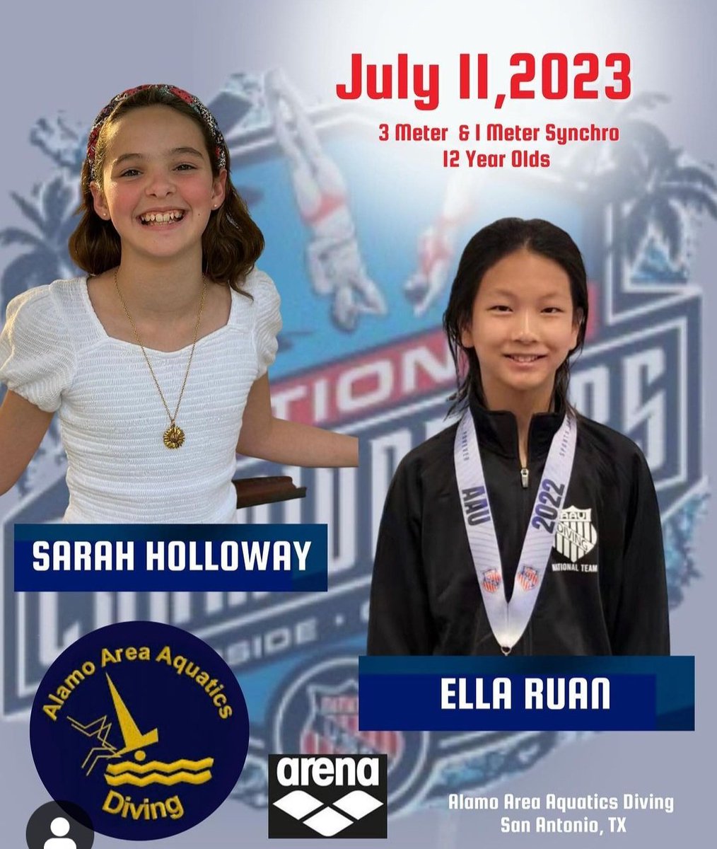 AlamoDiving's tweet photo. Good luck Sarah and Ella! We are so proud of you! https://t.co/tX7EhCUd1B