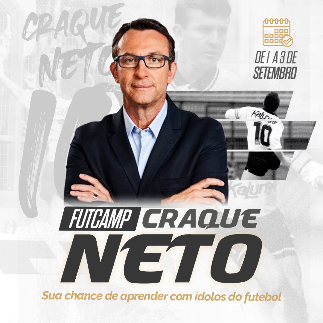 escolathe360's tweet photo. Vem aí o FutCamp do @10neto, com muito futebol e diversão para você e sua família ⚽

Com metodologia de treino profissional, você terá a chance de jogar e aprender com os craques da bola!

👦👧 6 a 14 anos
📍Águas de Lindoia - SP

#futebol #donosdabola https://t.co/khIpburSUD