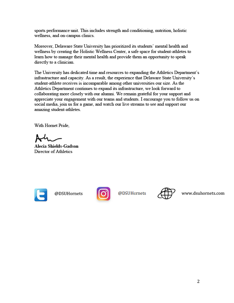 Greeting Hornets...from DSU Athletics❤️💙