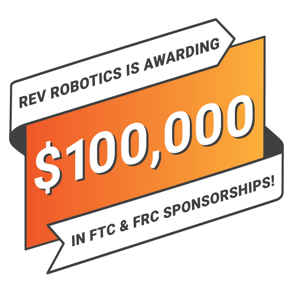 For the 2023-2024 FIRST IN SHOW season, REV Robotics is awarding $100,000 in total sponsorships for FIRST Tech Challenge and FIRST Robotics Competition teams! Applications open NOW through September 12, 2023. Submit your application to join #TeamREV: revrobotics.com/team-sponsorsh… 👍