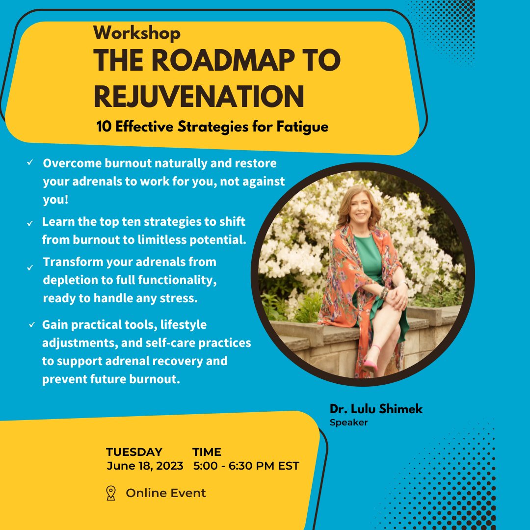 🌟 Reclaim Your Energy and Restore Your Adrenals! 🌟

Join renowned speaker Dr. LuLu for an empowering workshop on adrenal recovery and burnout restoration. 💪🌱

Secure your spot taplink.cc/drlulushimek
#ReclaimYourEnergy