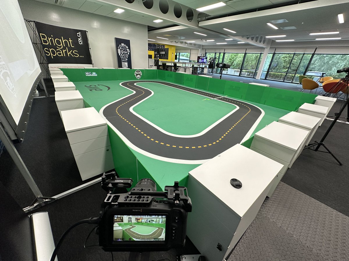 mattdevdba's tweet photo. Today was AV kit test day @CDL_Software ahead of our #AWS DeepRacer final on Thursday. #awscommunity 

I'm very grateful to the support of our amazing facilities team. They have been brilliant working across campus to get everything in place. #teamCDL https://t.co/AQrxjnKwRk