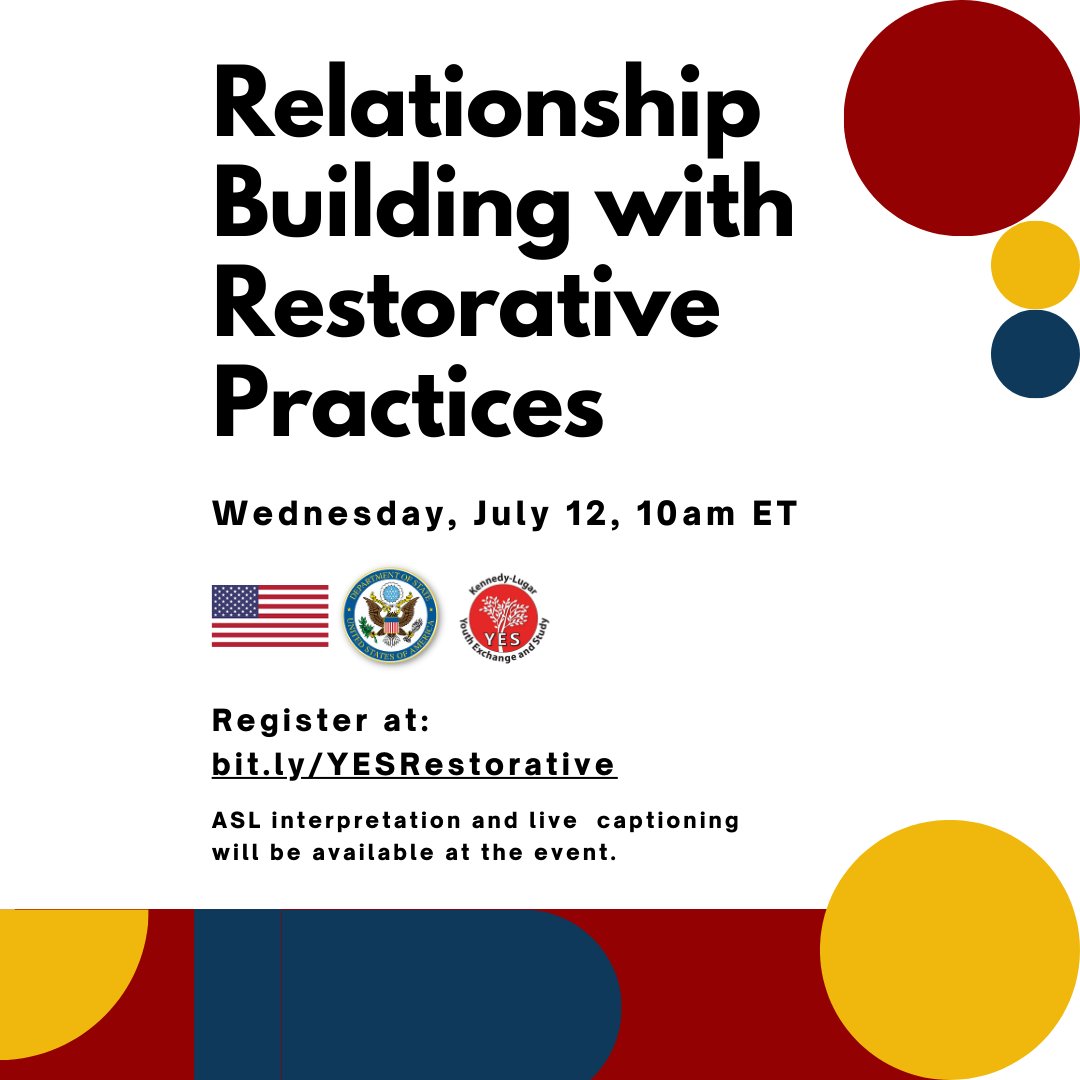 Tomorrow, YES alumni will come together to engage and learn about building relationships and connection through restorative practices. Register today at bit.ly/YESRestorative. #KLYES #YESAlumni