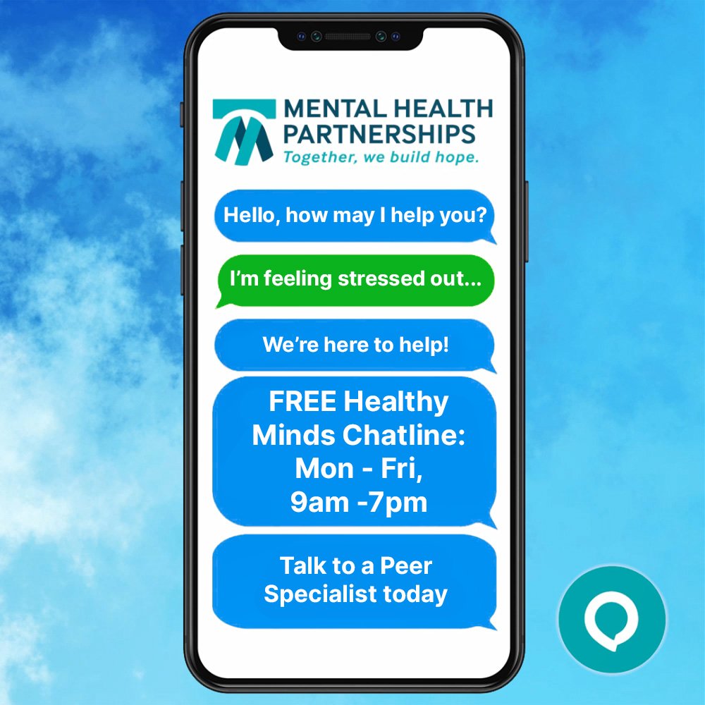 📲 Mental Health Partnerships offers a free 'Healthy Minds' Chat Line. Speak to a Certified Peer Monday-Friday, 9am-7pm. All chats are free and confidential. Simply click on the chat button on the lower right side of our website: bit.ly/3PJLzk5

<a href="/dbhids/">Philadelphia DBHIDS</a>