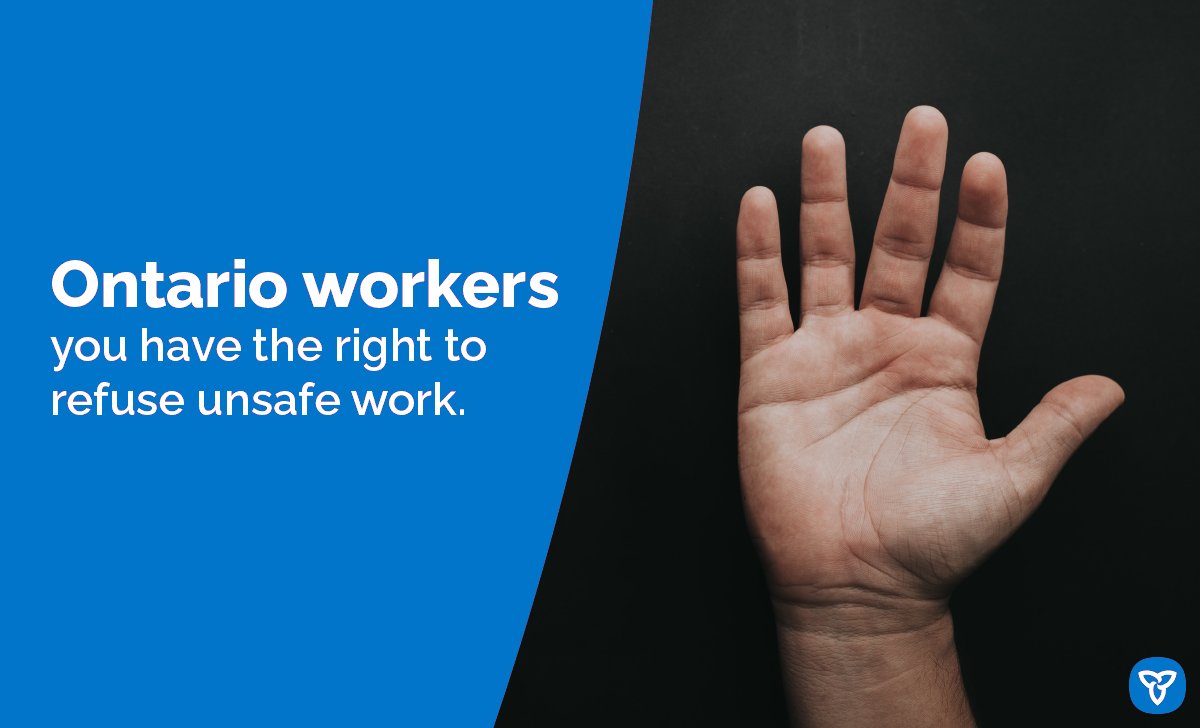 ConstructGTA's tweet image. In Ontario, workers have three fundamental rights: to refuse work, to know, and to participate. At Construct and @BlueDoorSupport, we prioritize the safety of staff, participants, clients, and all Ontario workers. 

Let&apos;s #PracticeSafeWork!

Learn more at practicesafework.ca