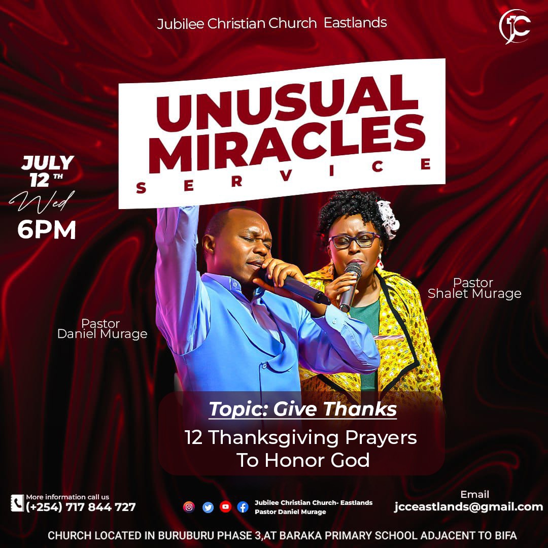 Jcceast's tweet photo. - G I V E • T H A N K S -
Are you trusting God for supernatural testimonies/ encounters?
12 Thanksgiving Prayers To Honor God
•This Wednesday
•Time: 6:00pm
#GiveThanks #UnusualMiraclesService
#PstDanielMurage
#JCCEChangingLives
@pastordanmurage @pastorshalet @Jcceast https://t.co/RVMhmT4K6c