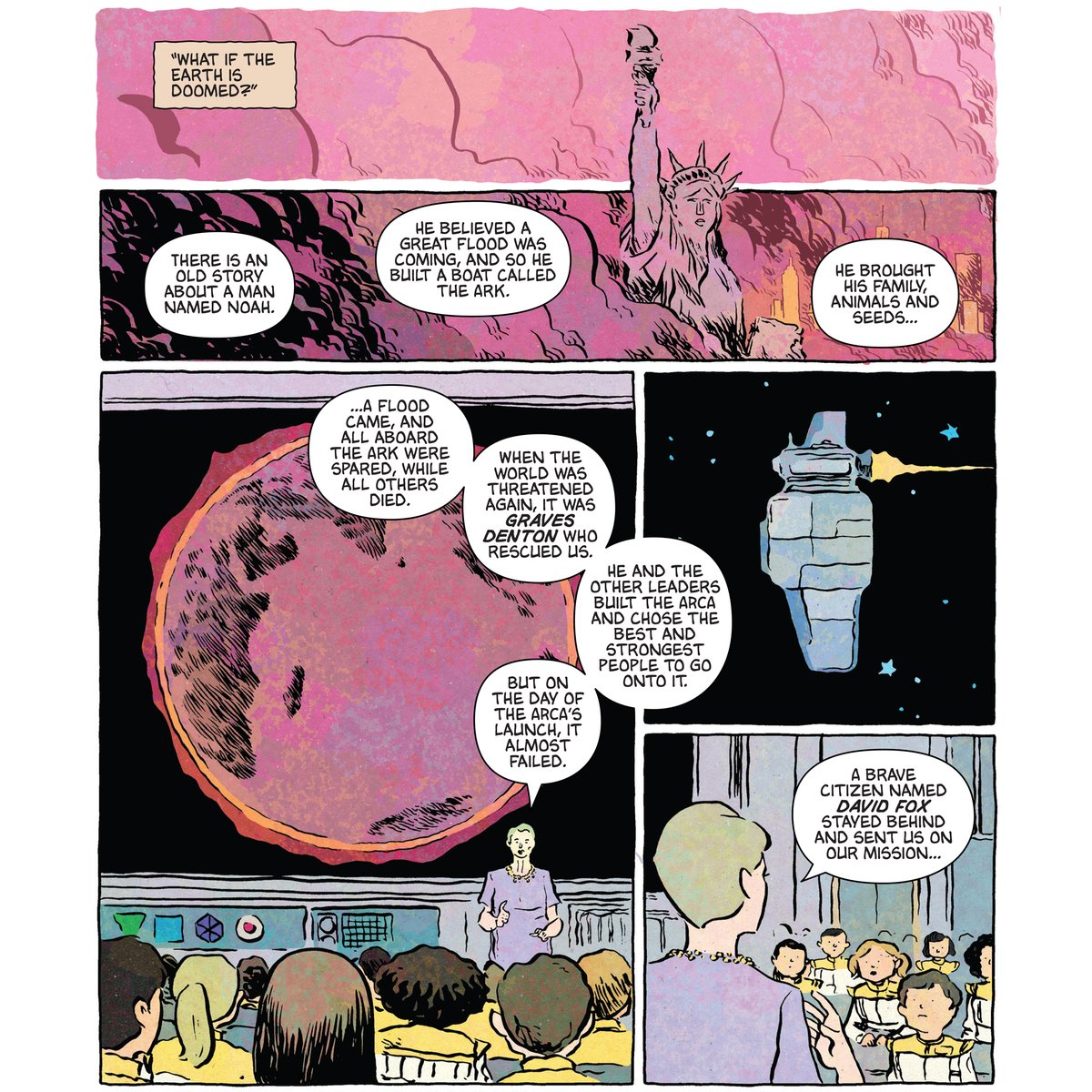 Some of my favorite bits from ARCA, which just came out today! From @IDWPublishing written by @van_jensen with art by myself and colors by Patricio Delpeche.