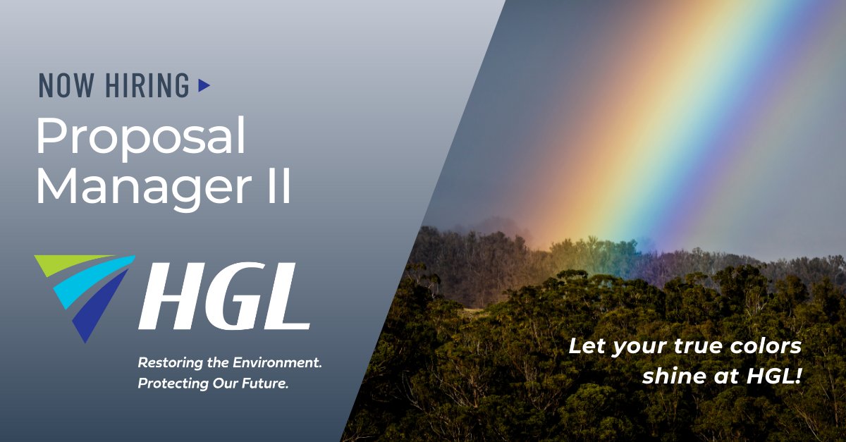 HydroGeoLogic's tweet image. Now Hiring! HGL is seeking a Proposal Manager II in our Reston, VA office. The Proposal Manager II can work a hybrid schedule. Review the job description and apply here. bit.ly/41K4sG3