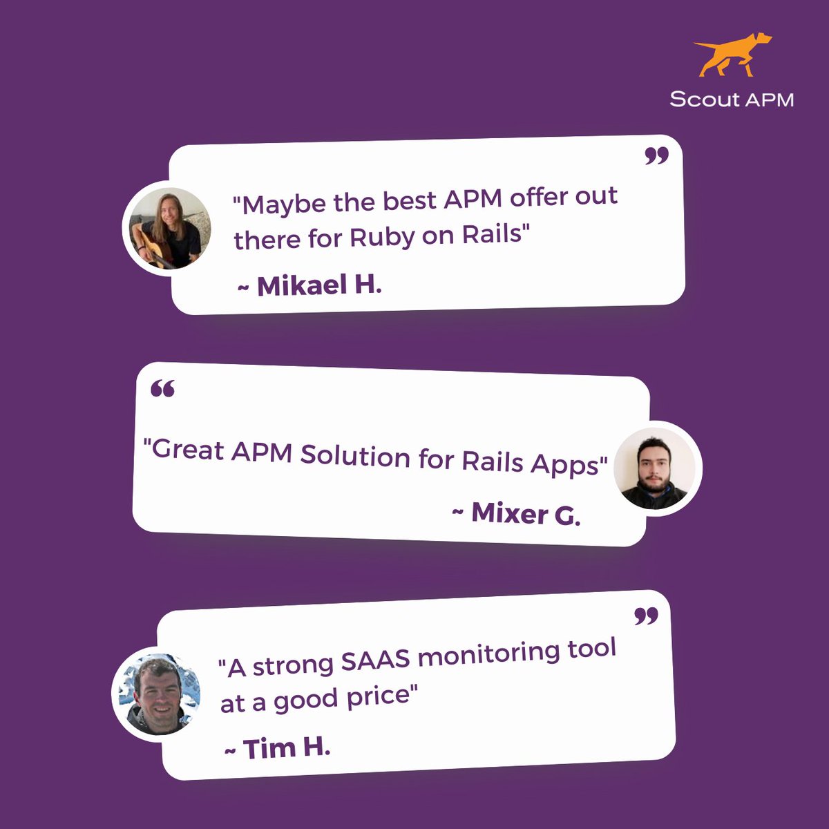 ScoutAPM's tweet image. Big thanks and virtual high-fives to all the awesome developers at leading-edge companies who have bestowed their trust upon us for their application performance monitoring needs! Your incredible feedback and rock-solid support make our world go 'round. ⭐️⭐️⭐️⭐️⭐️
#APM #WebDevs