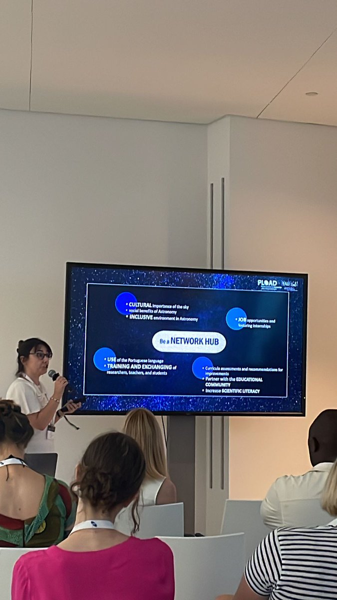 nuclio_pt's tweet photo. 🎤 @saraanjos_s (NUCLIO) presented #PLOAD at the #EAS2023 Special Session "Africa-Europe Collaborations Towards the Impact of 2024 IAU GA" 🌍 and spoke about PLOAD's efforts to promote development through #Astronomy among Portuguese-speaking countries. 🔭🪐
#iauga2024 https://t.co/rYyEFD1tAm