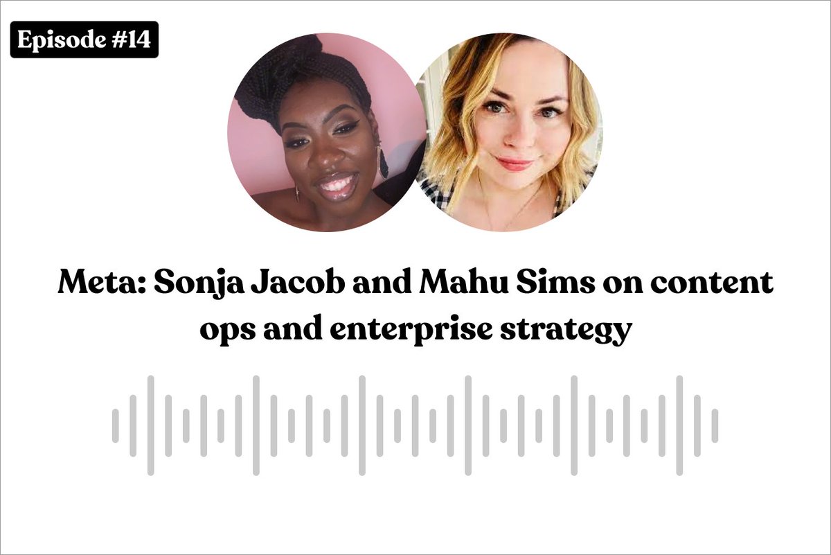 This week on the podcast, I chatted with <a href="/sonja/">Sonja</a> and Mahu Sims about their time at <a href="/Meta/">Meta</a>. They spearheaded the company's B2B content strategy, and we get into all the details:

* what goes into an enterprise-level content strategy
* why content ops is so insanely important
* how