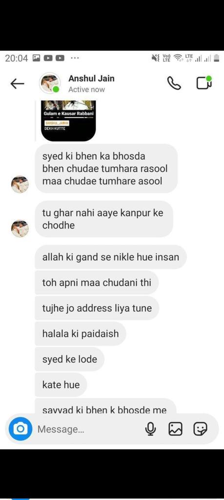 not_rihaan's tweet image. #ArrestAnshulJain
This pig &apos;Anshul Jain&apos; from Delhi Wazirpur is Abusing islam and constantly doing blasphemy and making derogatory Remarks against the Prophet ﷺ and our Mother Aisha رضي الله عنه  through Instagram @DelhiPolice Such post are made to instigate the entire Muslim++