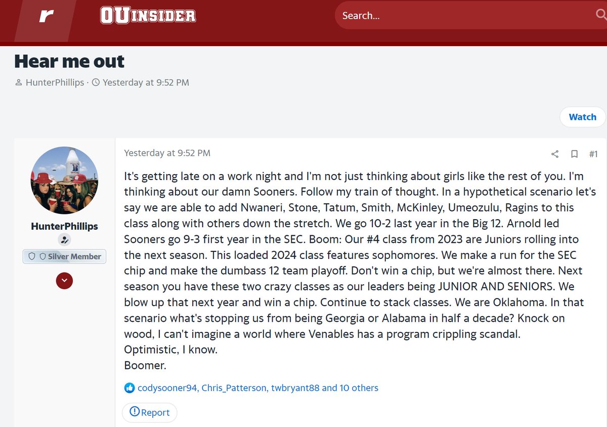 BoardGeniuses's tweet image. This #Oklahoma fan wasn't just thinking about girls like you losers, he was thinking about the #Sooners winning a chip! #BoomerSooner