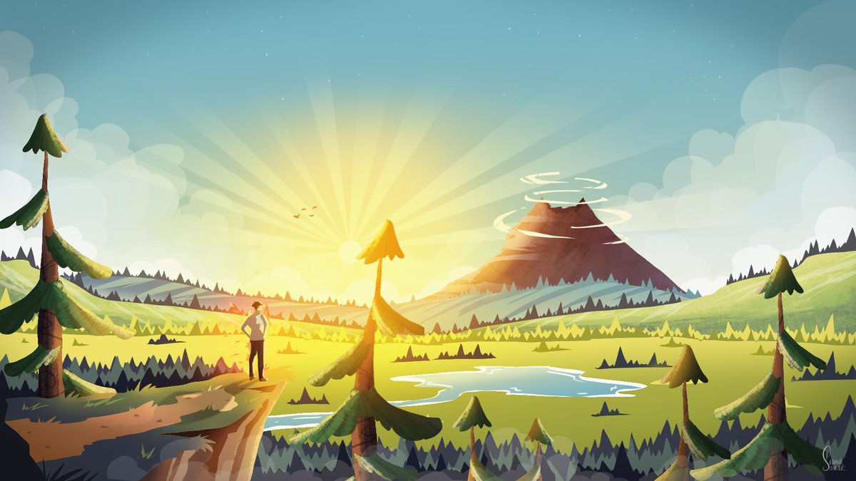 Saby_liive's tweet image. Happy #PortfolioDay ! ✨
I'm a 2D and 3D artist, but I'm mainly going to show you my landscape illustrations! 

#art #illustration #artist #2D #landscape #paysage