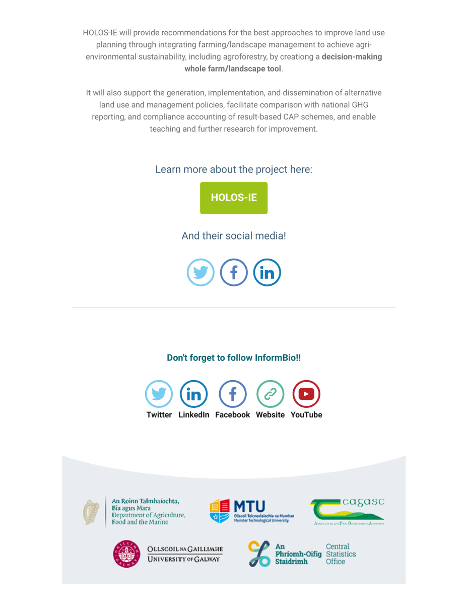 holos_ie's tweet image. Good news! HOLOS-IE, an innovative and comprehensive systems-based digital platform, funded by SFI thru GOV.IE-ECRRF is showcased in the newsletter of &quot;InformBio,&quot; led by MTU in collab. with Teagasc, NUIG, &amp;amp; CSO,funded by DAFM. #HOLOSIE #DigitalTransformation #ResearchExcellence