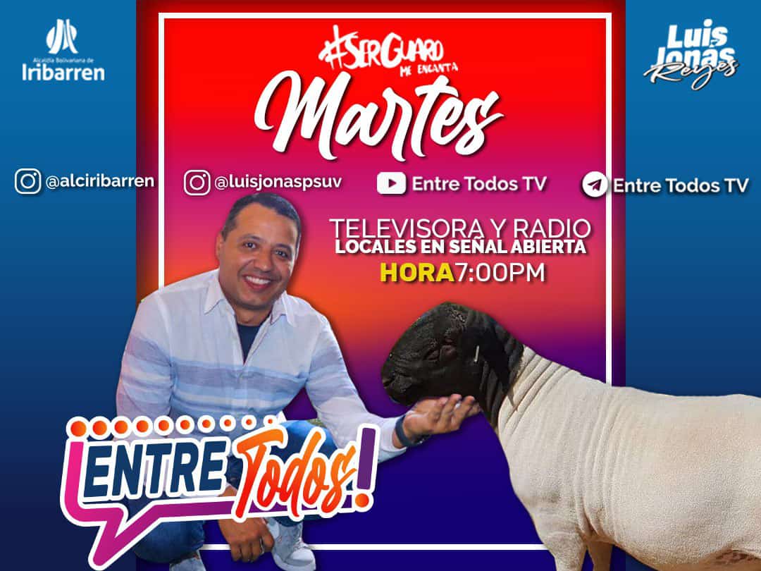 #11Jul 👋🏻 ¡ESTA NOCHE! ⏰ 7:00PM SINTONIZA / CONÉCTATE 📲🖥️📻📺 al programa multimedio #EntreTodos con el Alcalde de #Iribarren @LuisJonasReyes

👁️‍🗨️Instagram #EnVivo vía @luisjonaspsuv

#Barquisimeto
#NoticiasPositivasDeVerdad #CompromisoYTrabajo
#OrgullososDeSerGuaros