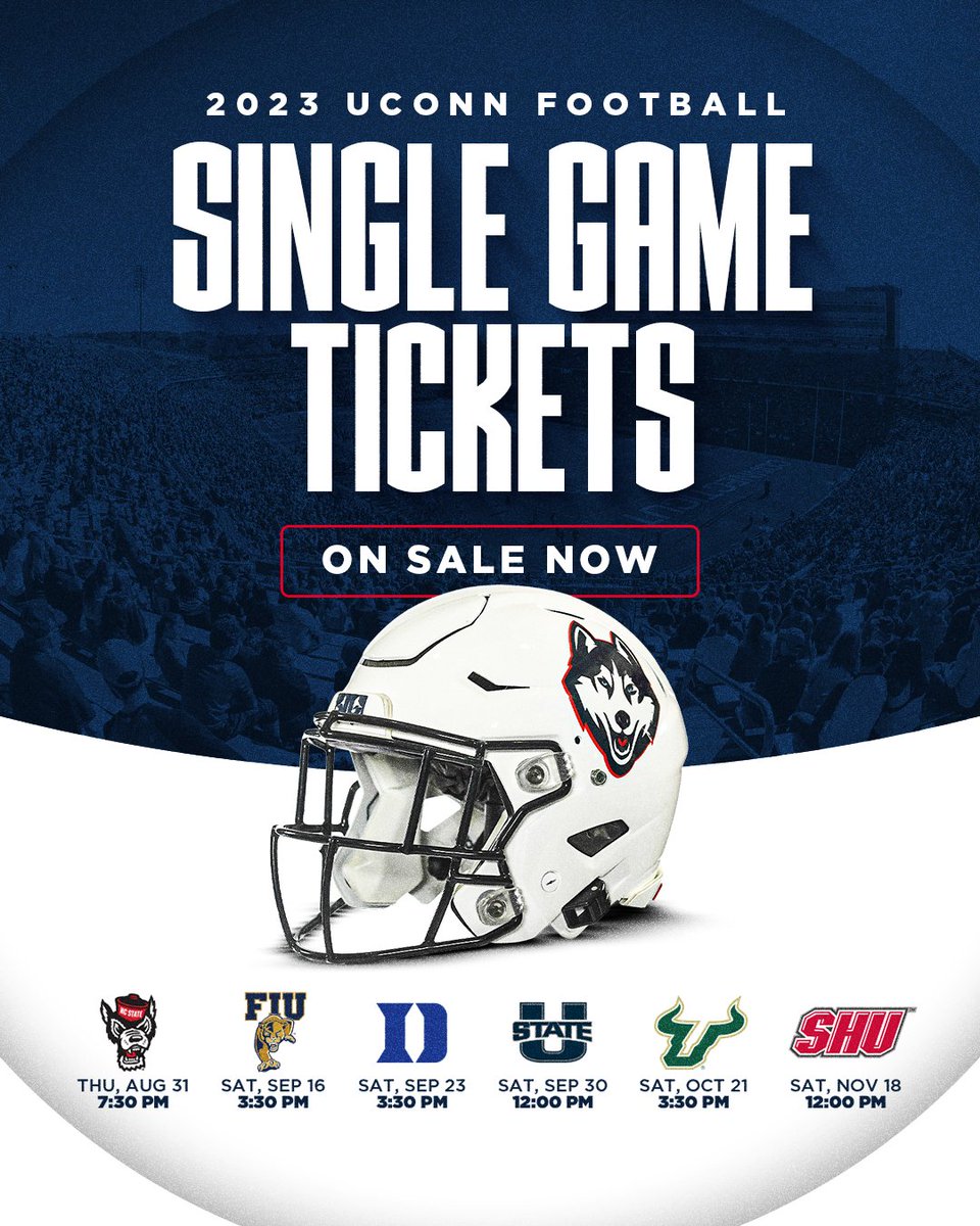 UConnHuskies's tweet image. Join #TheReload today!

UConnHuski.es/FB-Single-Game 🎟