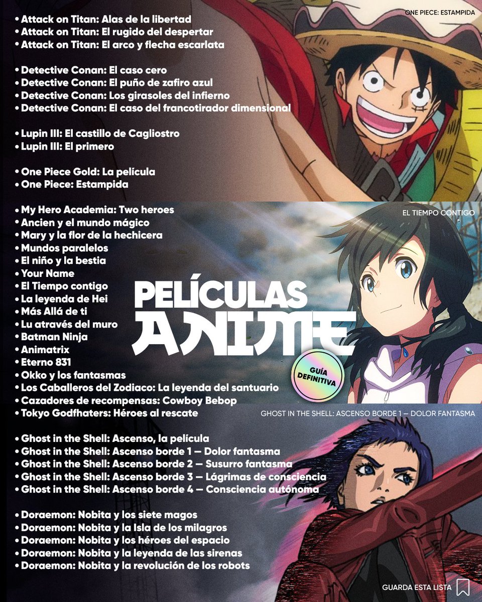 HBOMaxLat's tweet photo. La lista definitiva para los que querían ver lo mejor del anime. ٩(˘◡˘)۶ https://t.co/bX9b49hKnG