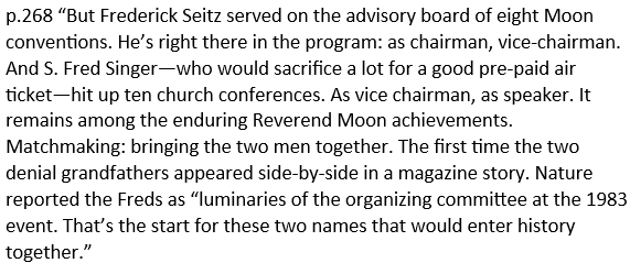 Strongly recommended Dave Lipsky's engaging book out today: The Parrot and the Igloo - Climate and The Science of Denial amazon.com/Parrot-Igloo-C… I found many details new to me, for example: Frederick Seitz and Fred Singer were covered in Merchants of Doubt, BUT also: