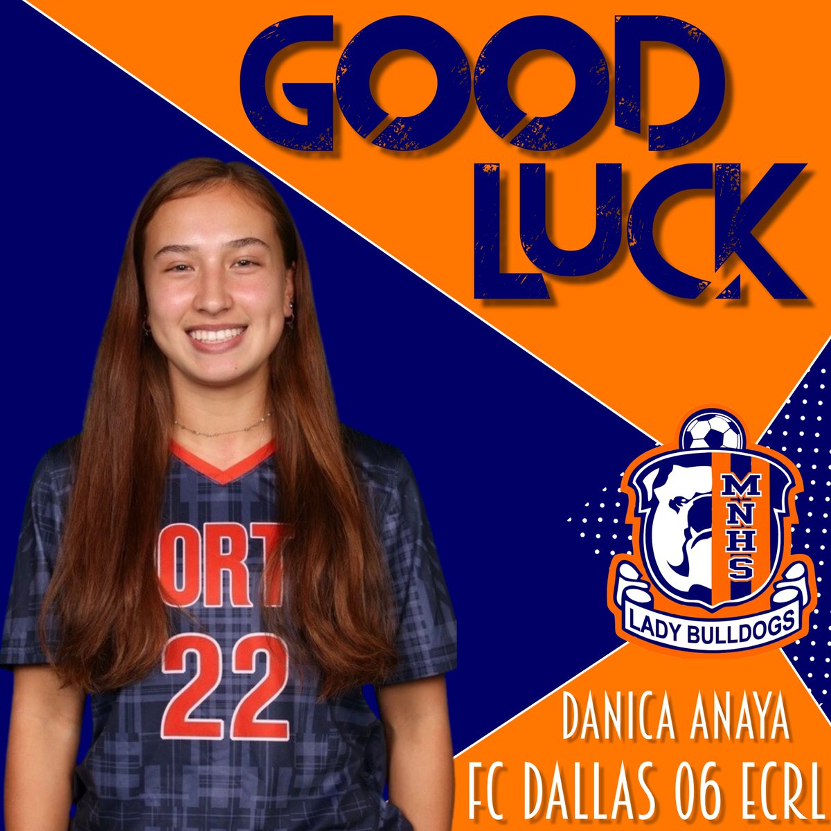 Congratulations to <a href="/dani22_anaya/">Danica Anaya</a> and <a href="/FCDallas06gECRL/">FCDallas06gECNLRL</a> on making the Elite Eight. Best of luck this week as you travel to Virginia to compete for the ECRL National Championship. <a href="/mnhssoccer/">Lance Lovell</a> <a href="/McKISDAth/">McKinneyISD Ath Dept</a> <a href="/MWelchSLM/">Matt Welch</a>