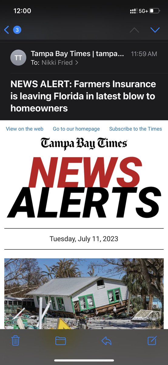 NikkiFried's tweet photo. Another property insurer leaves the state! Republicans have failed Floridians. https://t.co/CGK2sOz6nn