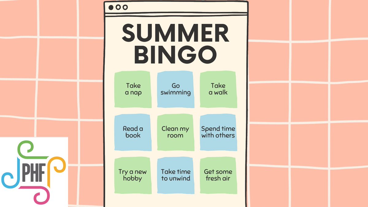 This summer, we encourage you to tackle new challenges, try new things and take some time to care for yourself. Let us know if you have a BINGO, or if there's anything you would add to it! #summer #mentalhealth