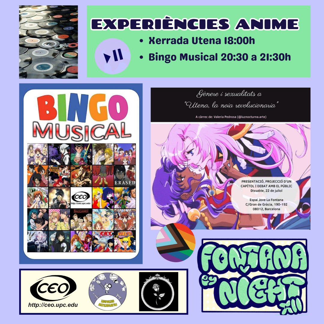 ALC_Stronghold's tweet photo. Torna la #FontanaByNight! Organitzada per #UniversAlternatiu (@cjbcn) 🔥 tenim...
#jocsdetaula amb @eldadodorado i @Juegosparatodas
🎤 #BingoMusical d'anime amb @CEObcn
Una xerrada imprescindible amb Valeria Pedrosa sobre #anime i #representacio! 🎥
ℹ️ https://t.co/vSsNI7XLbv https://t.co/PITLc6VDrC