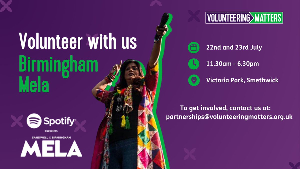 Join us this Summer for an unforgettable volunteering experience! 🎉 We have amazing #volunteer opportunities at the Birmingham Mela, from directing people to the right place to henna design. Click the link to get involved ➡️bit.ly/3D5rihw. #BirminghamMela #Festivals