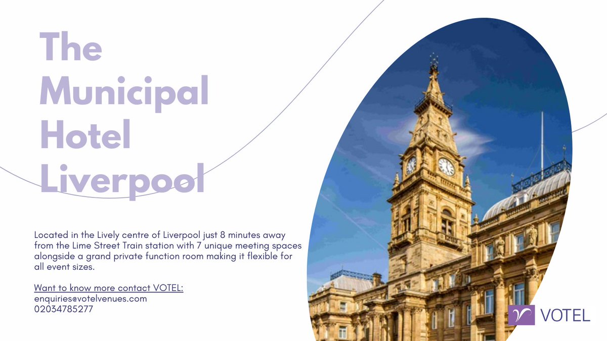Heading to #Liverpool for your next meeting or event? You won't want to miss out on the Municipal Hotel Liverpool. Featuring seven light and airy meeting spaces that are perfect for inspiring attendees at all events partnered with a central location.#MeetingsinLiverpool #events