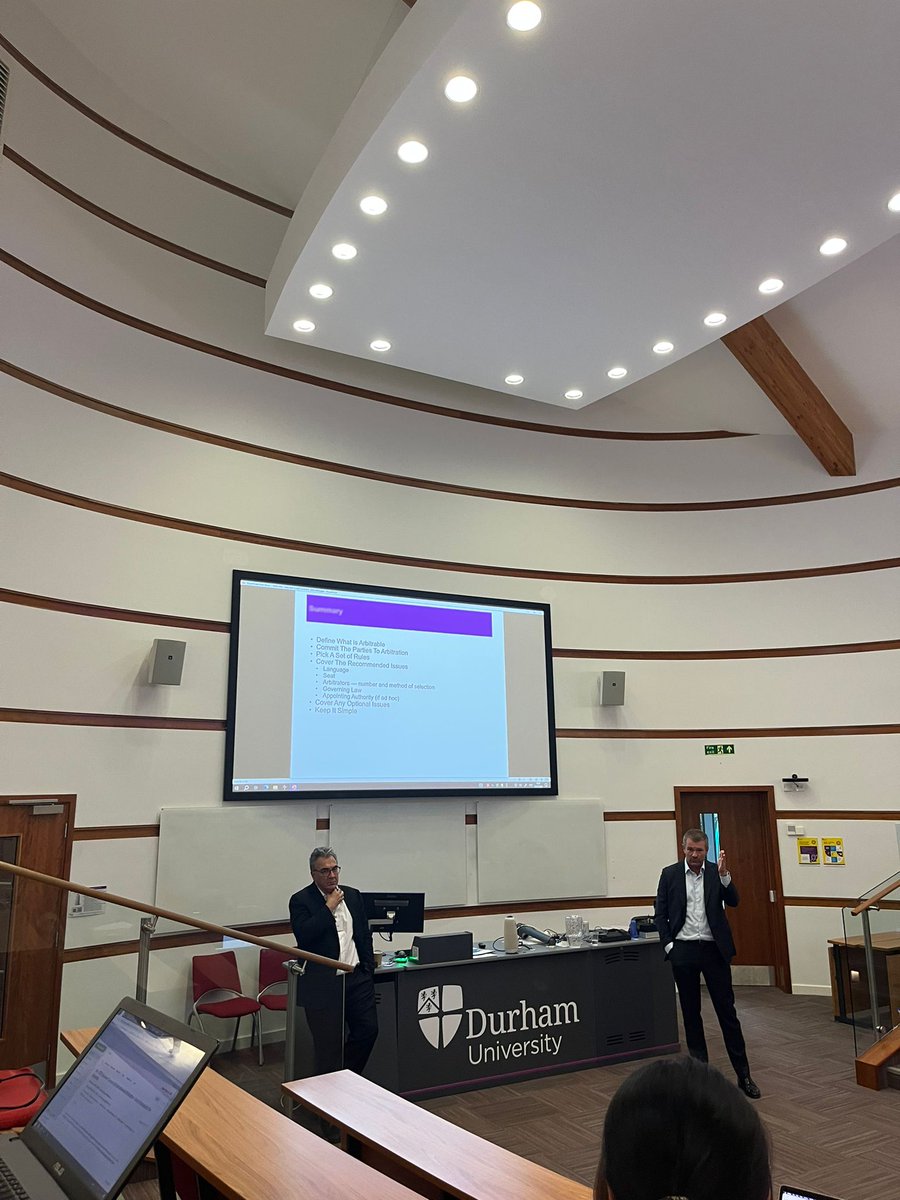 <a href="/DurhamLawSchool/">Durham Law School</a> <a href="/durham_uni/">Durham University</a> Arbitration Summer School 2023 started yesterday! Academics and practitioners, including professors <a href="/leichen57646471/">lei chen</a> <a href="/CanEken2/">Can Eken</a> have already presented in the summer school. More speakers to come. Stay tuned for more arbitration events in Durham!