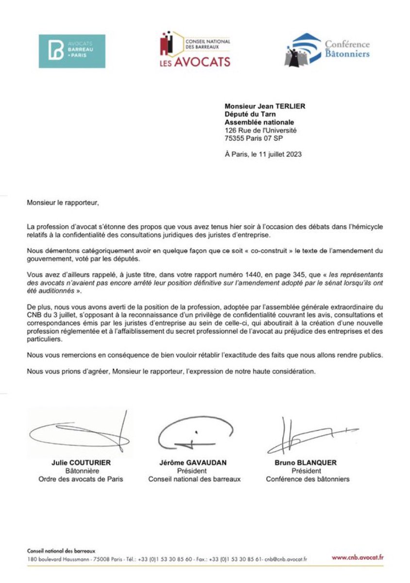 Conseil national des barreaux - les avocats (@cnbarreaux) on Twitter photo 