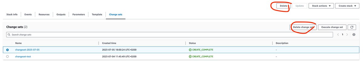 romanAsCode's tweet photo. In case you wondered how I managed to delete the whole CloudFormation Stack instead of the ChangeSet. 

You should turn on Termination Protection on your CFN Stacks to not be two distracted clicks away from accidental deletion. https://t.co/OQngBQLuRm