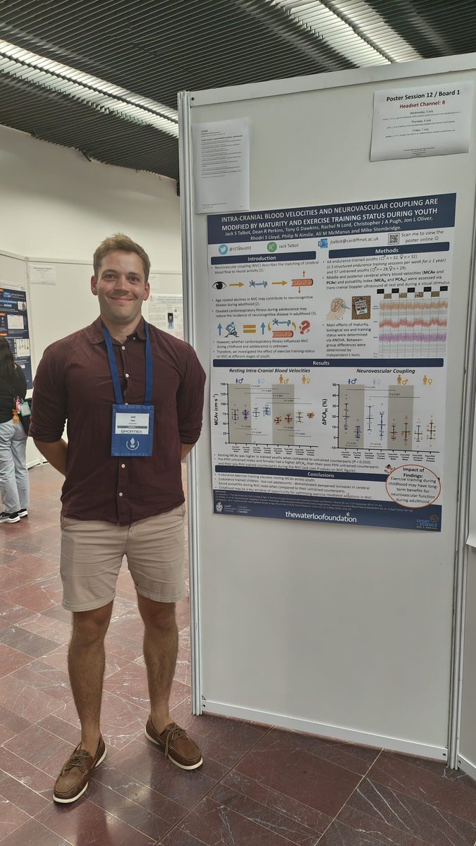 JSTalbot93's tweet image. A bit late to the @E_C_S_S Twitter party but it was great to present our @CardiffMetSES data on how exercise training modifies neurovascular coupling in children at #ECSS2023  (supported by @Waterloo_TWF).

Looking forward to see the development of the #ActiveBrain SIG as well!