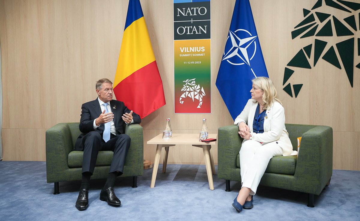 KlausIohannis's tweet image. Insightful dialogue with #NATOPA President Joëlle Garriaud-Maylam @senateurJGM in the margins of #NATOSummitVilnius on important topics on @NATO  agenda: consolidation of deterrence&amp;amp;defence on #EasternFlank, support for UA🇺🇦's accession to NATO &amp;amp; for RMD🇲🇩 resilience&amp;amp;security.