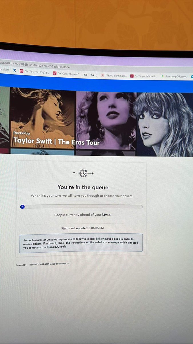 SarahAm58's tweet photo. After the many hours of my first attempt.. Finally got in to buy Eras tour tickets again..  Literally 3h later… only to not be able to use my code again… im heartbroken… 

@Ticketmaster @TicketmasterSE  How is this ok? https://t.co/sJjWT3wIEj