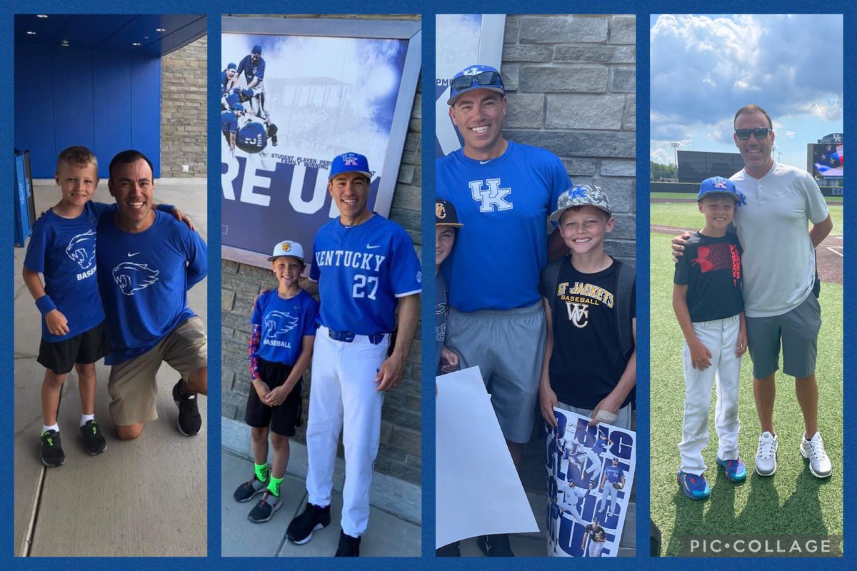 When asking for a picture today, <a href="/Coach_Mingione/">Nick Mingione</a> said we should compare heights with next year’s picture. But this is Alex’s last year at <a href="/UKBaseballCamps/">UK Baseball Camps</a> as he ages out. 😢 So here is the comparison from his 4 years (2019, 2021, 2022, 2023) at camp. He has loved every year! 💙