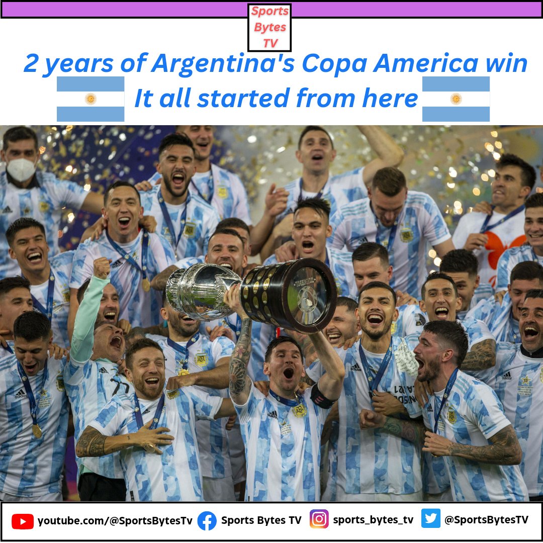 After a long wait of 28 years, The Argentine won the Copa America on July 11, 2021.
It's been two years since Argentina won the Copa America.
 #VamosArgentina    #VivaArgentina     #argentina    #leomessi    #messi    #emilianomartinez https://t.co/O7eaqRZQxf