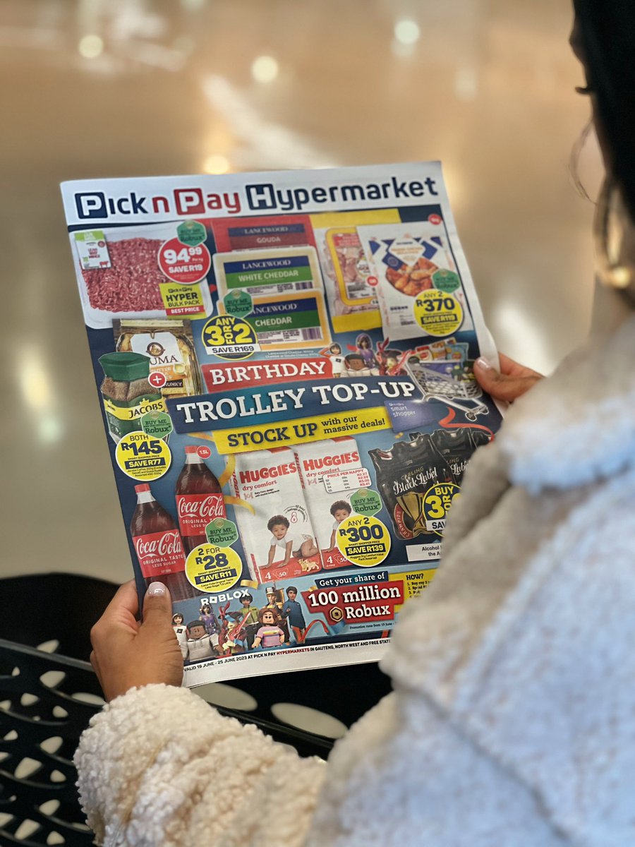 When I told my boys they could get Robux from <a href="/pickpay/">pierre</a>, they scheduled themselves into my weekly shopping trip.

Get your share of 100 million Robux by buying 2 participating products, spend R1000 and swipe your Smart Shopper Card. 
#PnPBirthdayRobux #PnPFreeRobux