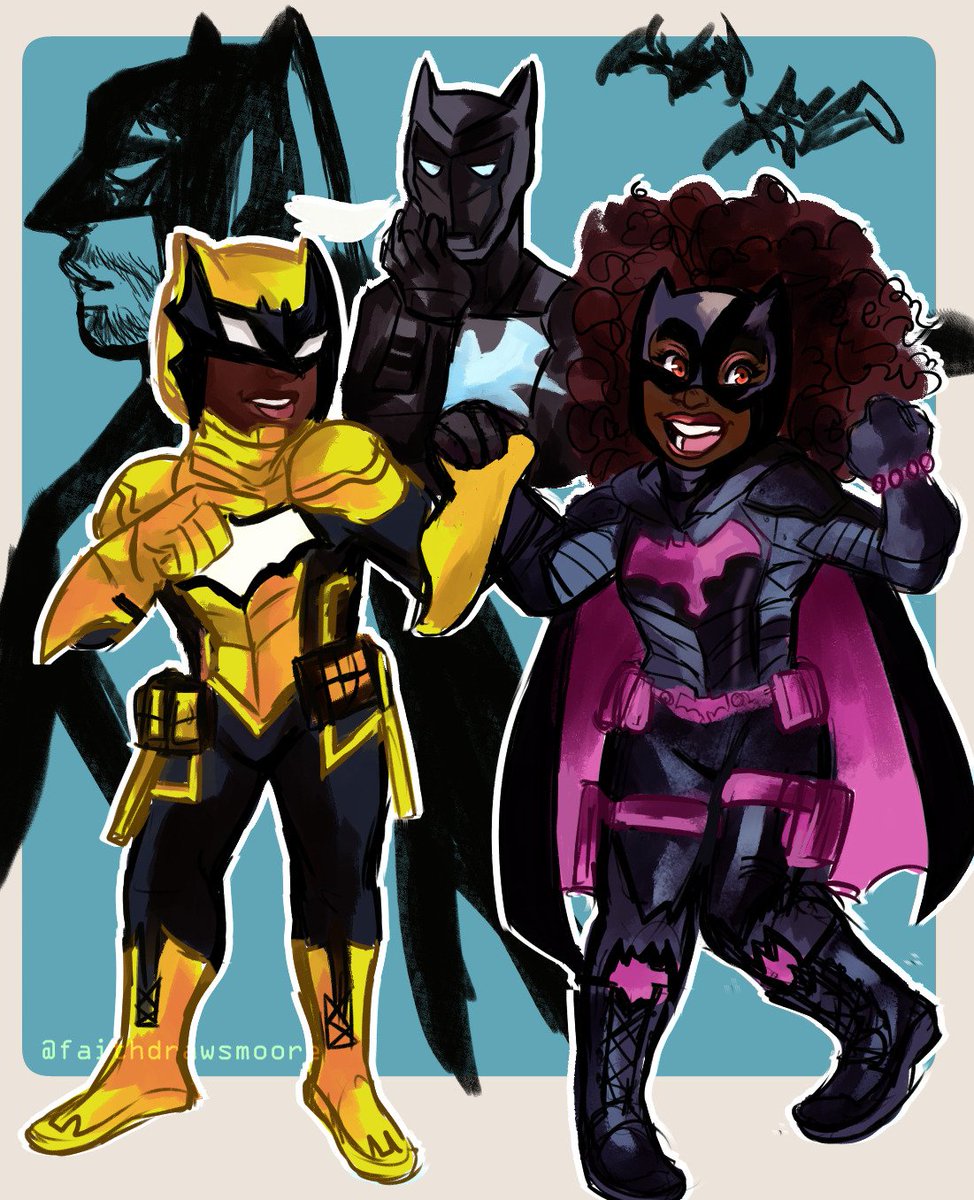 Moon_nocturne0's tweet photo. I'd love a comic series about these guys 🥺 Gotham by daylight is what I'd call it they stop crime during the day lol primarily (which duke already does)

#Batman #dukethomas #tiffanyfox #lukefox #jacefox #dccomics #batfamily https://t.co/S4menAuxy3