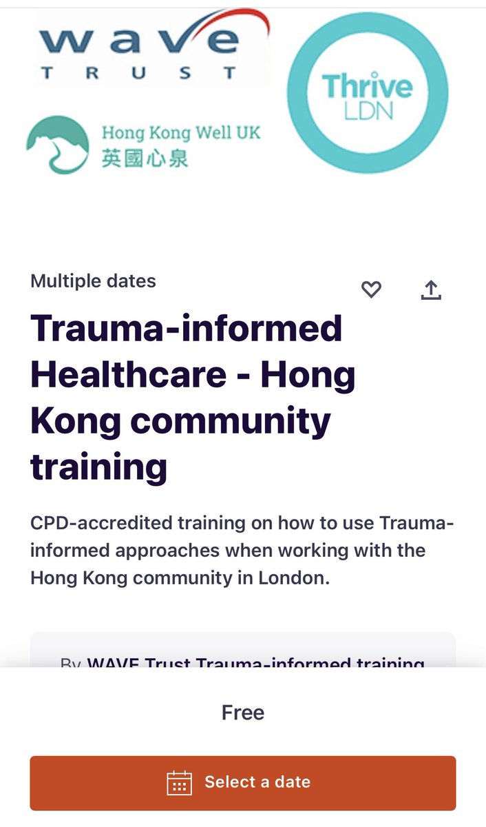 Thankful to see that there’s such provision! If anyone is interested and works w people from HK here’s the link eventbrite.co.uk/e/trauma-infor…

#traumainformedcare