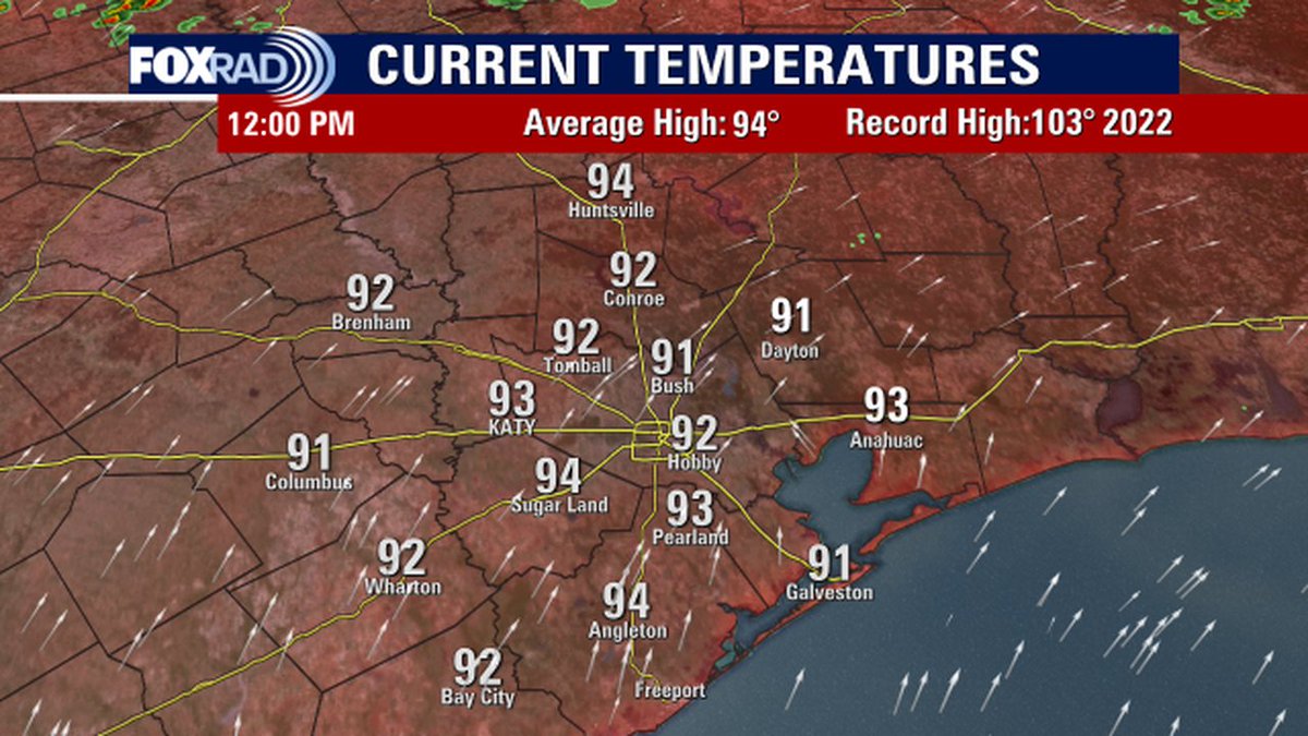 Here's a look at the current conditions across the Houston area right now! Full Forecast: https://t.co/871WHcTrwx https://t.co/OSOBGheQdP