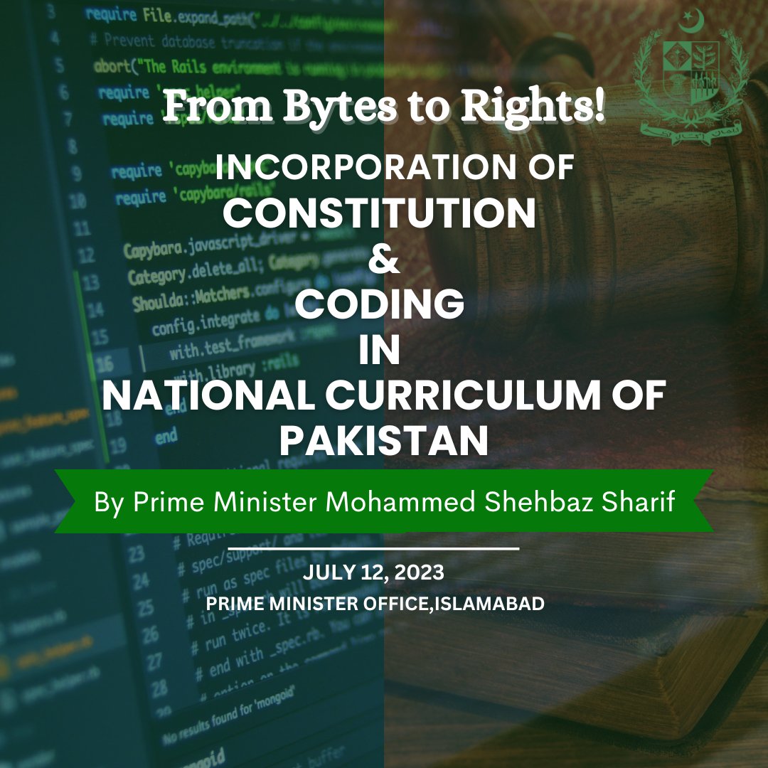We're excited to announce the official inclusion of constitution and coding in the National Curriculum of Pakistan!  Together, let's empower our youth and shape a tech-savvy, constitutionally aware Pakistan! 💪📖
#CodingandConstitution #EducationEvolution