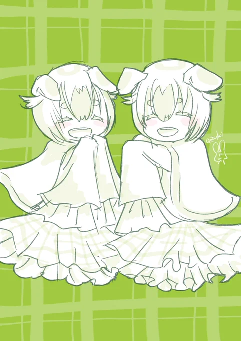 再掲:ぎょい!  ちょ、先月6月3日に描いた双子、色あってるじゃんね!預言者か! #メイドインアビス #miabyss 