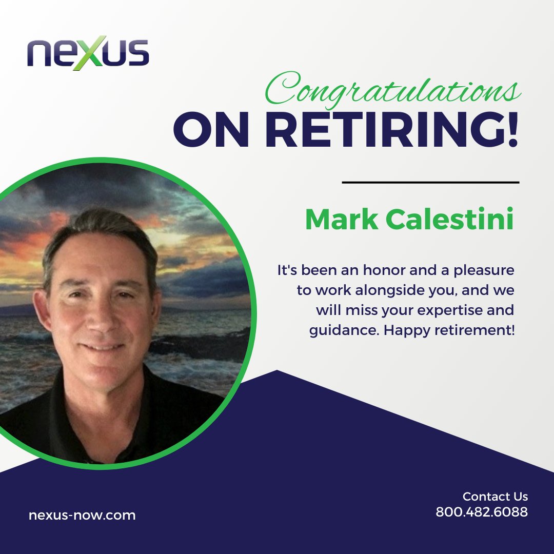 Congratulations on your retirement, Mark! We'll miss you and wish you the best.