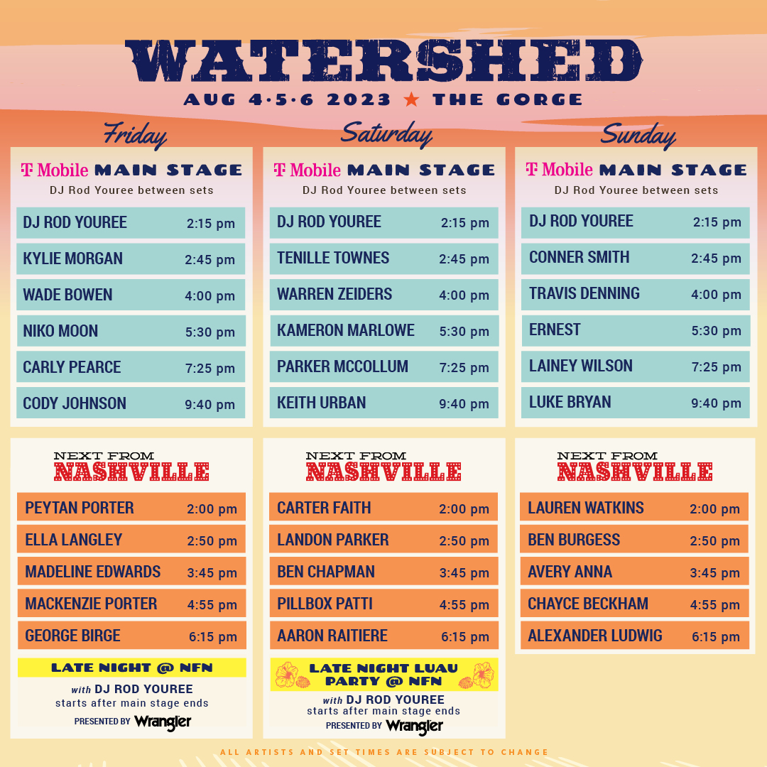 Watershed Festival on Twitter "Your watershedfest 2023 schedule is 🔥