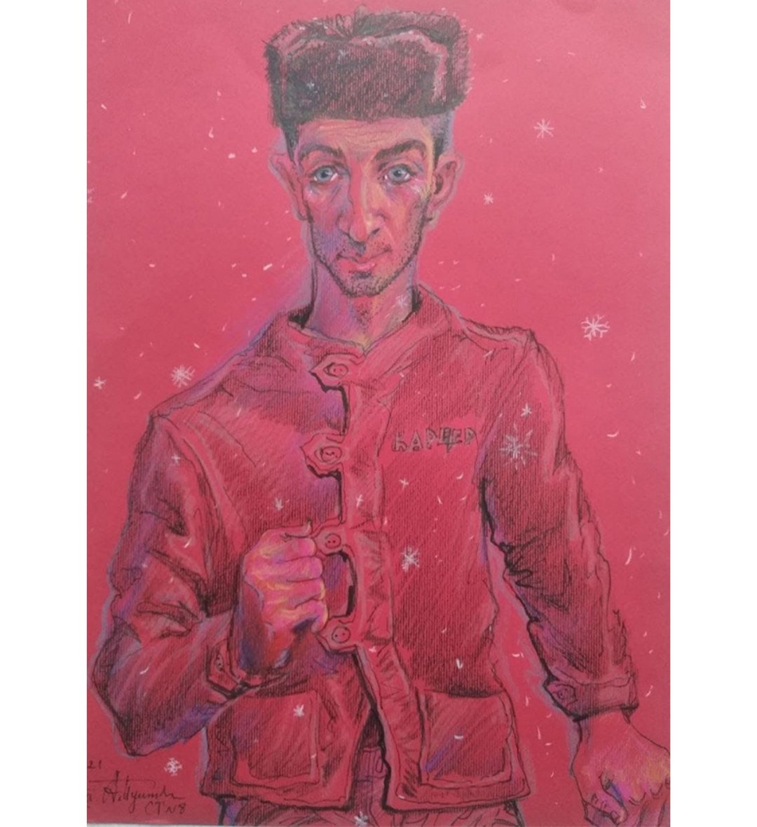 Ales Pushkin continued to paint even behind the bars. Here's some of the examples.

Unfortunately, we will never see new pieces of art from Ales again.

#StandWithBelarus #PoliticalPrisoners #FreeThemAll